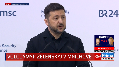 Projev Volodymyra Zelenského v Mnichově