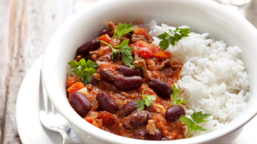 Chilli con carne s rýží