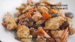 Krůtí prsa s houbami shitake a smaženou rýží