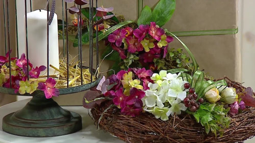 Aranžmá z růží a hortenzií