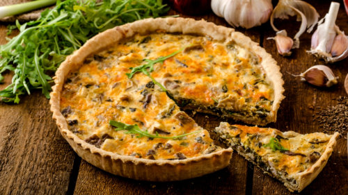 Quiche se žampiony a cuketou