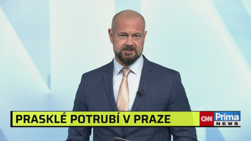 Prasklé potrubí na Praze 5