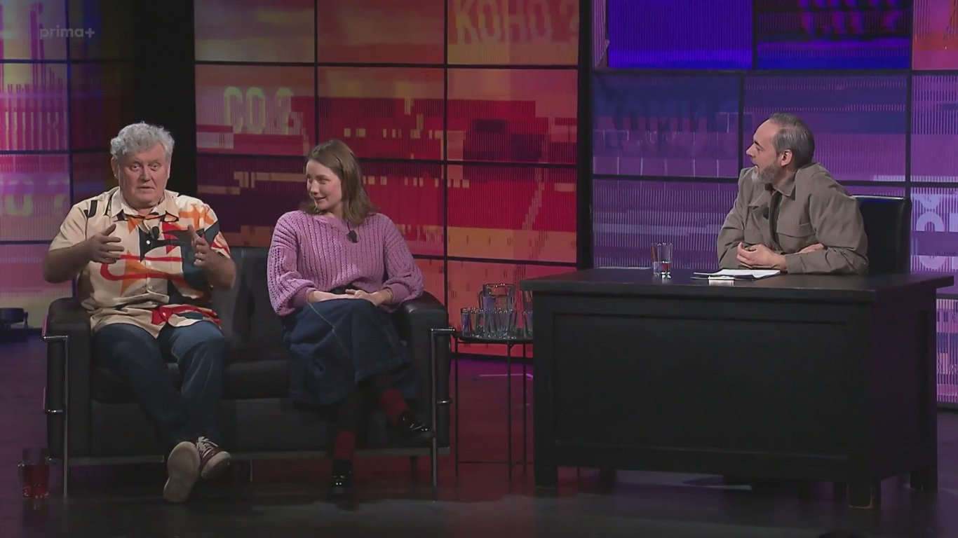 Miroslav Hanuš a Eliška Bašusová v talkshow 7 pádů Honzy Dědka 2026