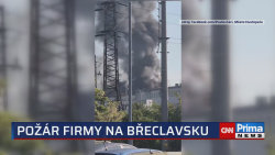 Požár firmy na Břeclavsku 
