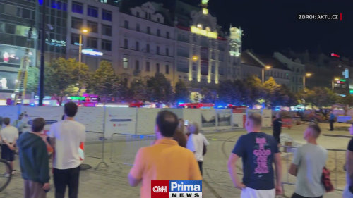 Požár na Václavském náměstí v Praze