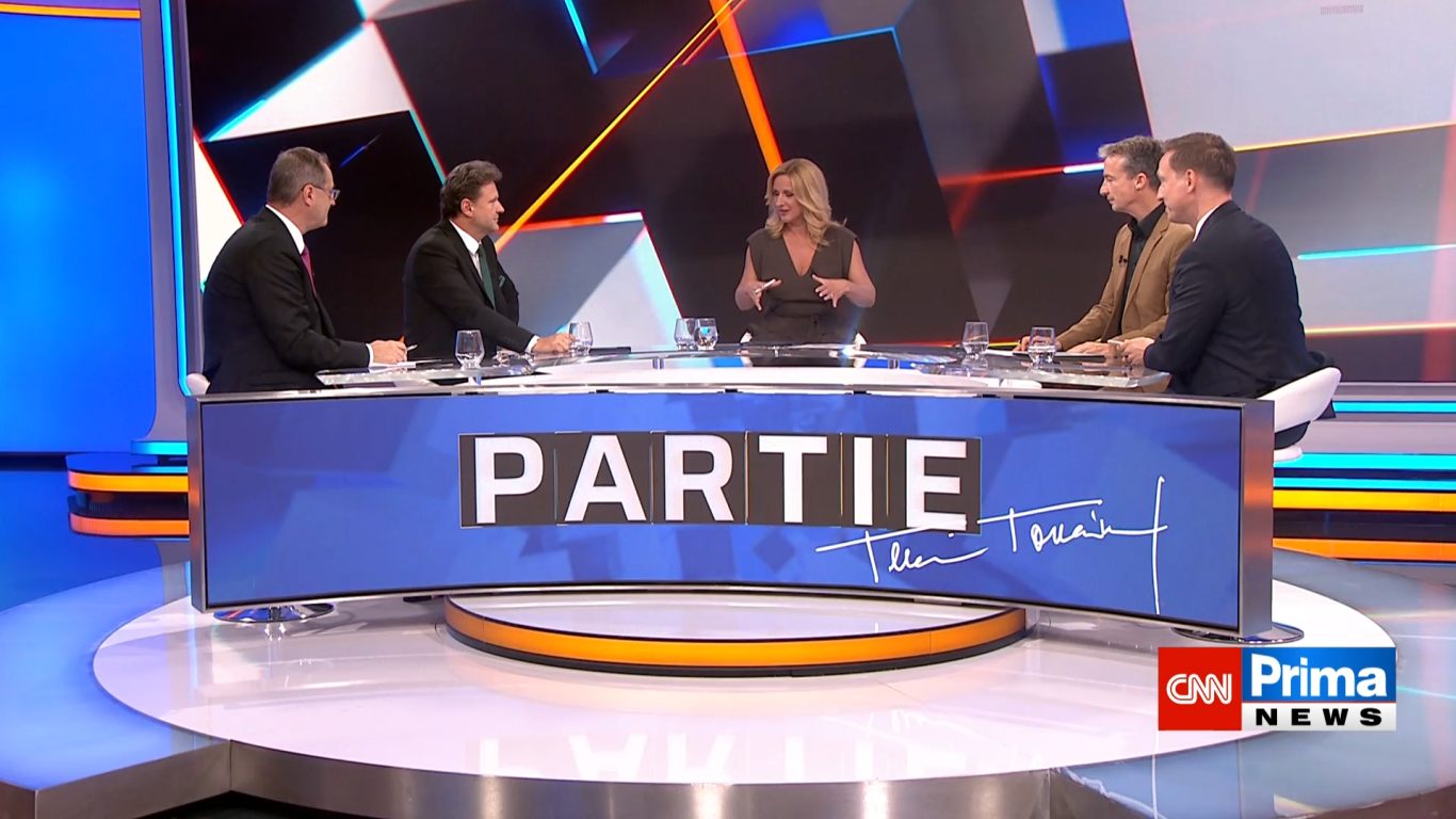 Partie Terezie Tománkové: Diskutují Radek Vondráček, Boris Šťastný, Tomáš Portlík a Karel Dvořák