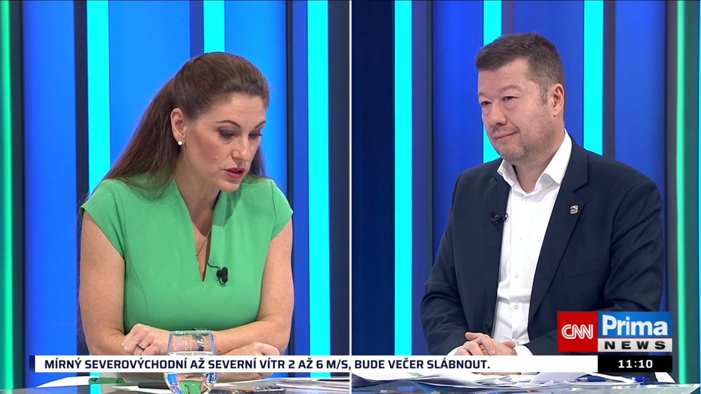 Duel Evy Decroix (ODS) a Tomia Okamury (SPD) v Partii Terezie Tománkové