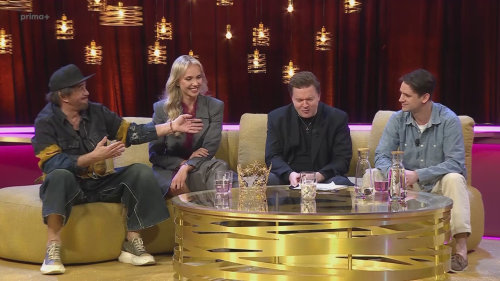 Sagvan Tofi, Petr Kolečko a Jan Komínek v talkshow U Adely v dubnu 2026