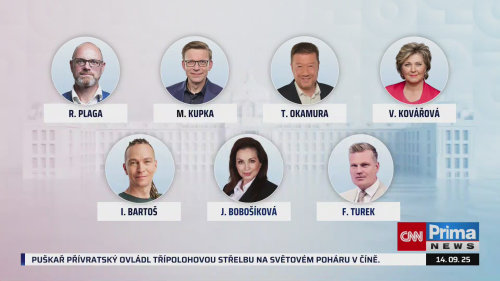 Politické debaty ve třetím zářijovém týdnu na CNN Prima NEWS