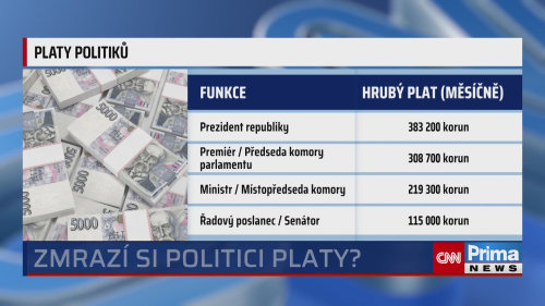Zmrazení platů politiků
