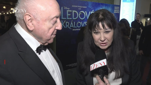 Felix Slováček a Dagmar Patrasová na premiéře Ledového království