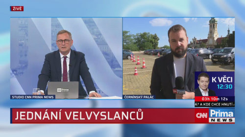 Andrej Babiš a Petr Macinka na jednání velvyslanců