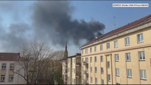 Požár paneláku v Ostravě