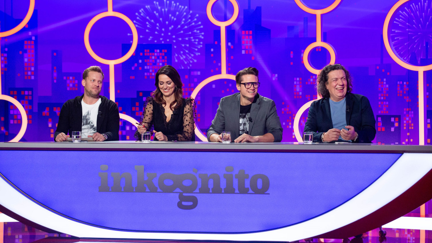 J.Prachař; O.G.Brzobohatý; A.Gondíková; R.Genzer; VIP host K.Vémola