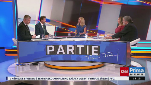 PARTIE Terezie Tománkové, 6.9. v 12:10 - Radek Vondráček, Michaela Šebelová, Filip Turek, Alexandr Vondra