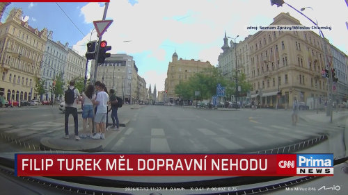 Co hrozí Filipu Turkovi za autonehodu v centru Prahy?